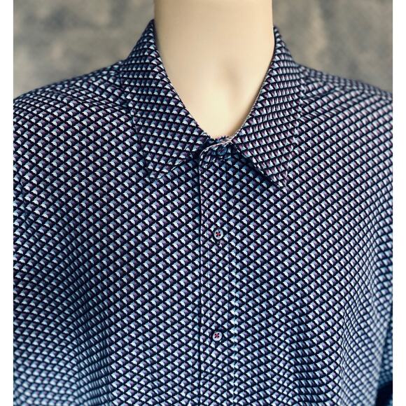 Buttercloth Mens Long Sleeve Shirt Geometric Design size 2X  Casual Comfort - Picture 2 of 6